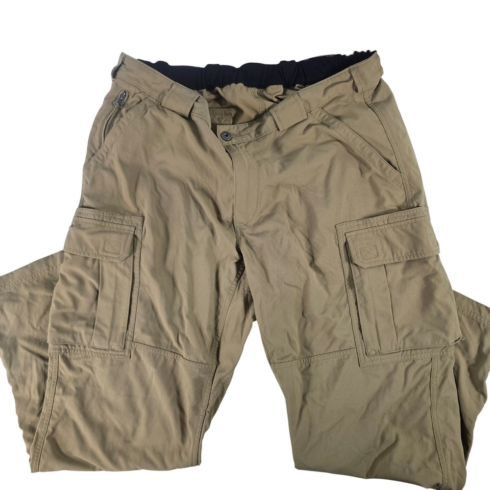 Duluth Trading Co Mens XL x 32 Dry on‎ the Fly Cargo Pants Khaki Tan 59311 Nylon